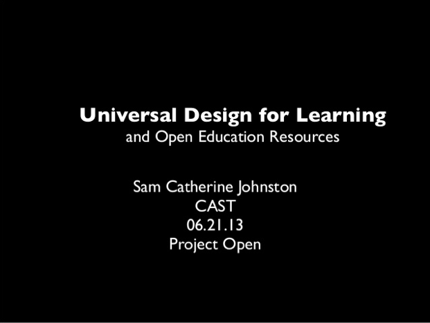 Sam Johnston CAST UDL Presentation